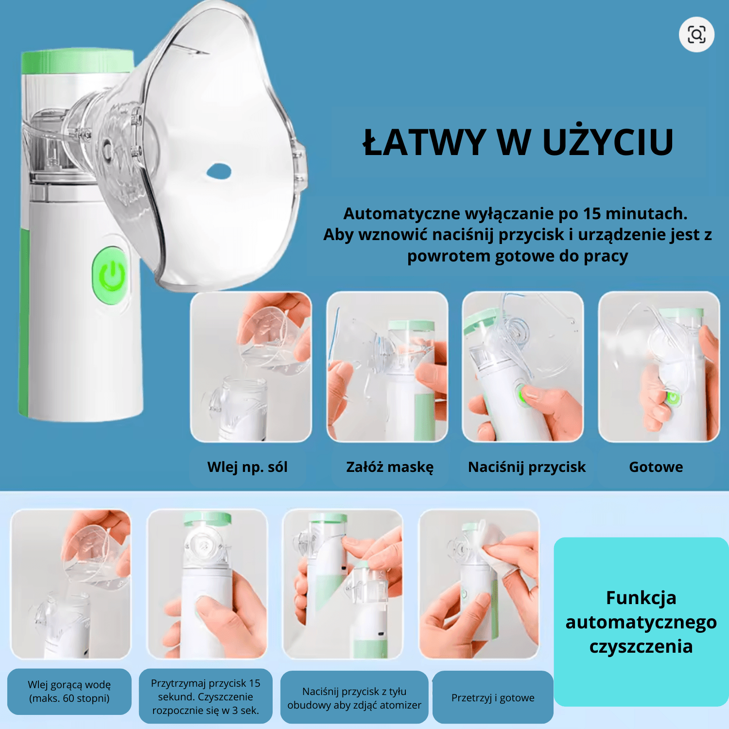 Inhalator-nebulizator siateczkowy Nebulix. Dla dzieci i dorosłych 🏥 👨‍⚕️Certyfikowana jakość RoHs, CE, ISO 14001, ISO9001